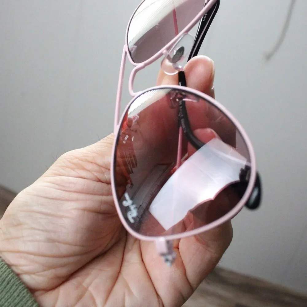 Vintage Ray-Ban RJ9506S Pink Aviator Sunglasses Pink Gradient Lens 50mm Junior
